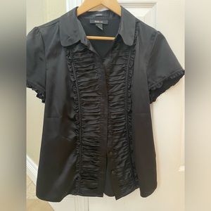 Blk stretch button down blouse